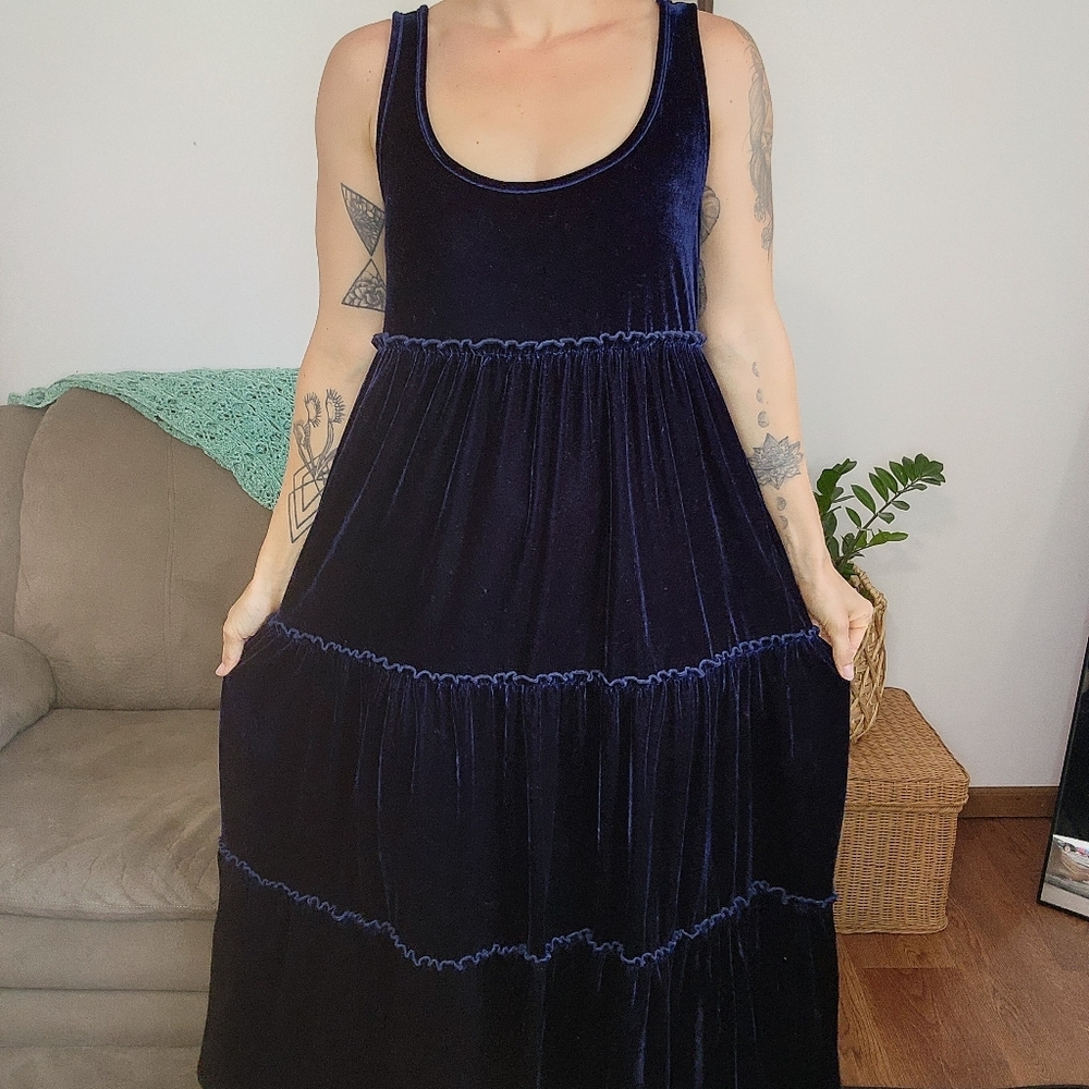 NATURAL LIFE Navy Blue Maxi Dress